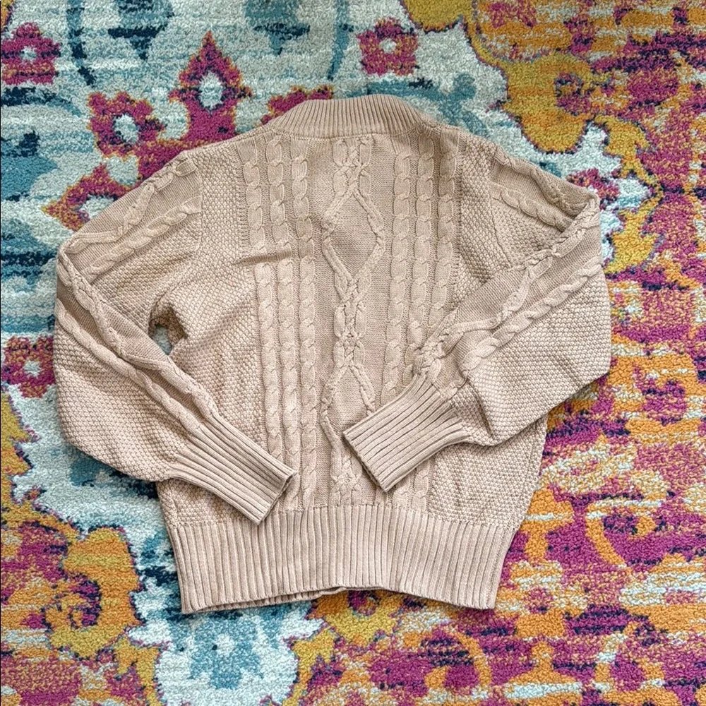 NWT Meroketty Cable Knit Tan Sweater - Picture 5 of 5